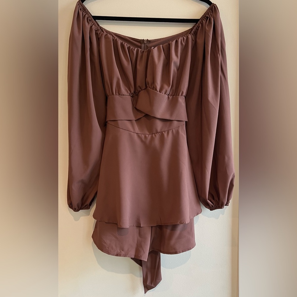 New Lyaner Romper with Skirt Overlay Medium Long Sleeve Shorts Coquette - Picture 2 of 15
